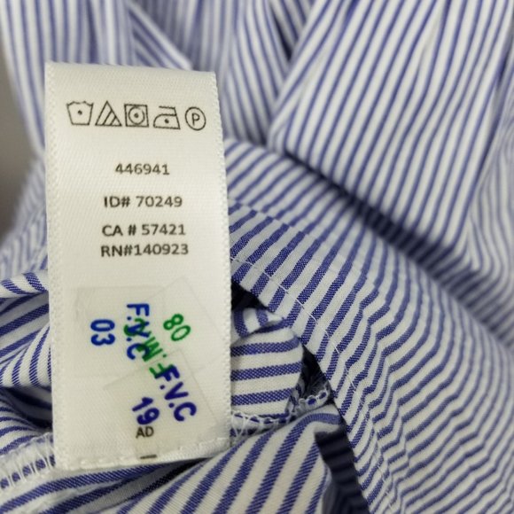 Loft Ann Taylor Blue and White Striped Smocked Top Shirt Size Medium Petite - Picture 9 of 10